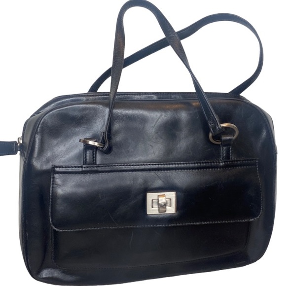 Fossil Bags Vintage Fossil Forever Black Leather Mini Medicine Bag